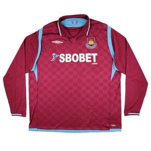 West Ham 2009-10 Home Long Sleeve Shirt (XXL) (Excellent)_0