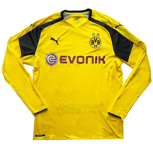 Borussia Dortmund 2016-17 Long Sleeve European Home Shirt (L) (Aubameyang 17) (Excellent)_2