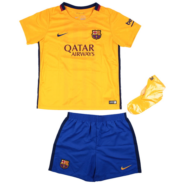 Barcelona 2015-16 Away Mini KIt (7-8y) Messi #10 (BNWT)_1