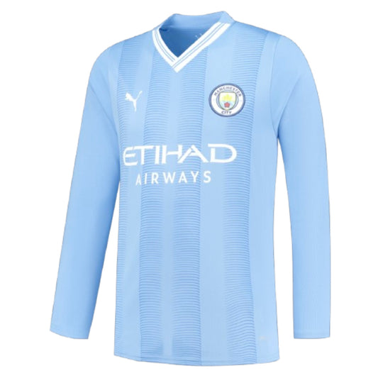 Manchester City 2023-2024 Puma Home Long Sleeved Shirt (S) (Good)_0