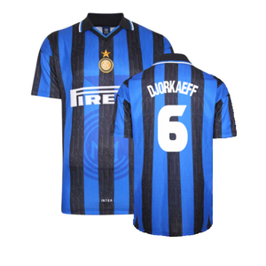 1998 Inter Milan Score Draw Home Shirt (M) (Excellent) (Djorkaeff 6)_0