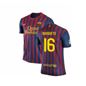 Barcelona 2011-12 Home Shirt (L) (Very Good) (Busquets 16)_0