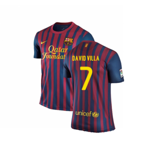 Barcelona 2011-2012 Home Shirt (S) (Excellent) (David Villa 7)_0