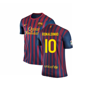 Barcelona 2011-12 Home Shirt (L) (Very Good) (Ronaldinho 10)_0