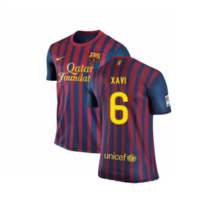 Barcelona 2011-12 Home Shirt (L) (Very Good) (Xavi 6)_0