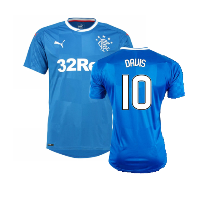 Rangers 2016-17 Home Shirt (M) (Very Good) (Davis 10)