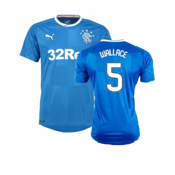 Rangers 2016-17 Home Shirt (M) (Very Good) (Wallace 5)