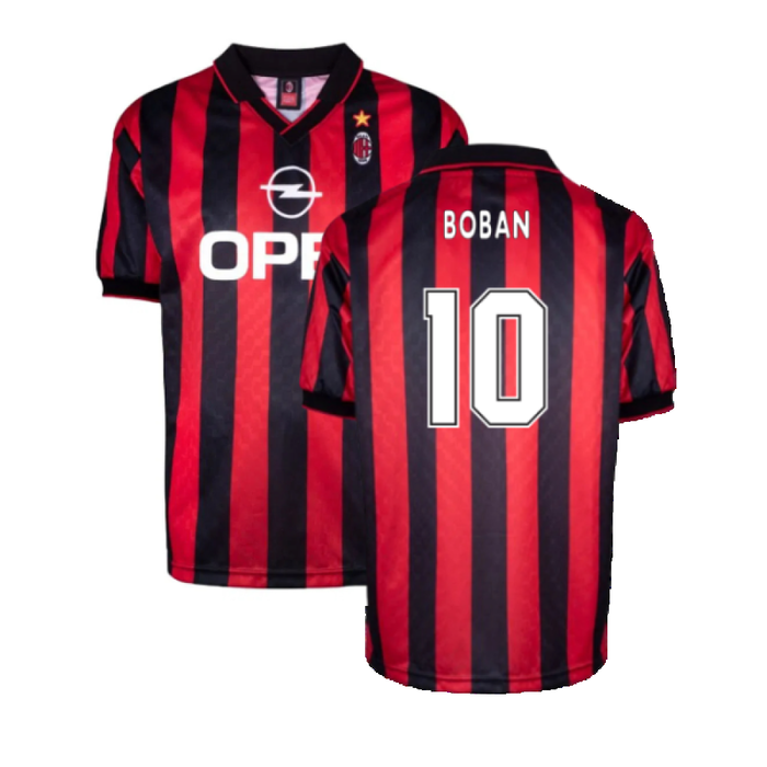 AC Milan 1996-97 Retro Home Shirt (M) (BOBAN 10) (Excellent)