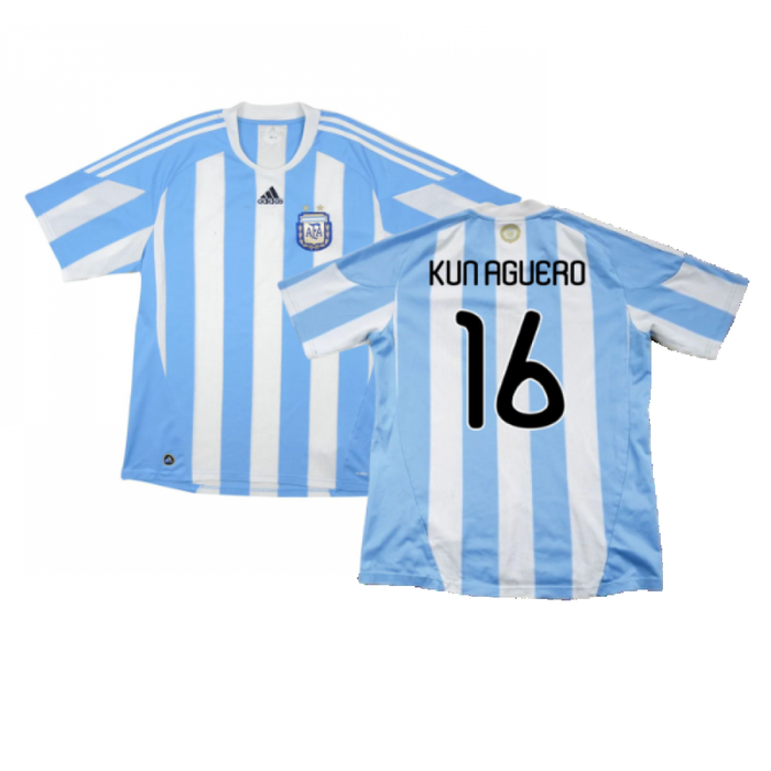 Argentina 2010-11 Home Shirt (Excellent) (Kun Aguero 16)