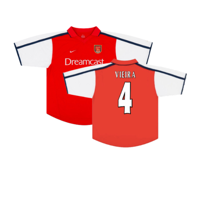 Arsenal 2000-02 Home Shirt (S) (Very Good) (Vieira 4)