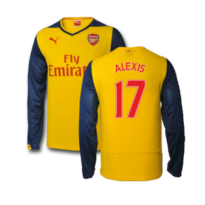 Arsenal 2014-15 Away Long Sleeve Shirt (L) (Alexis 17) (Excellent)_0