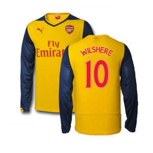 Arsenal 2014-15 Away Long Sleeve Shirt (L) (Wilshere 10) (Excellent)_0