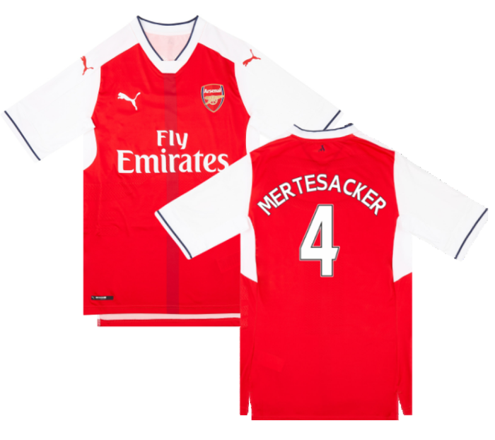 Arsenal 2016-17 Home Shirt (L) (Mertesacker 4) (Excellent)