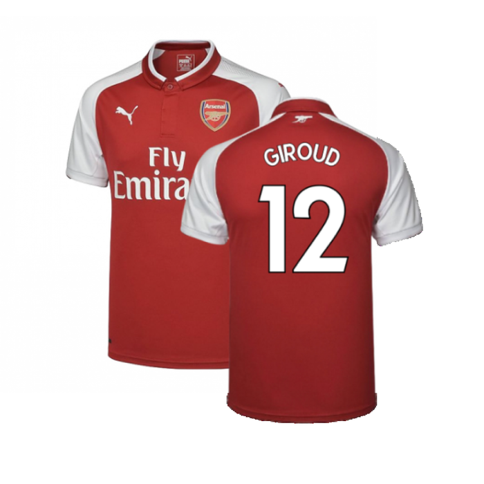 Arsenal 2017-18 Home Shirt (M) (Excellent) (Giroud 12)