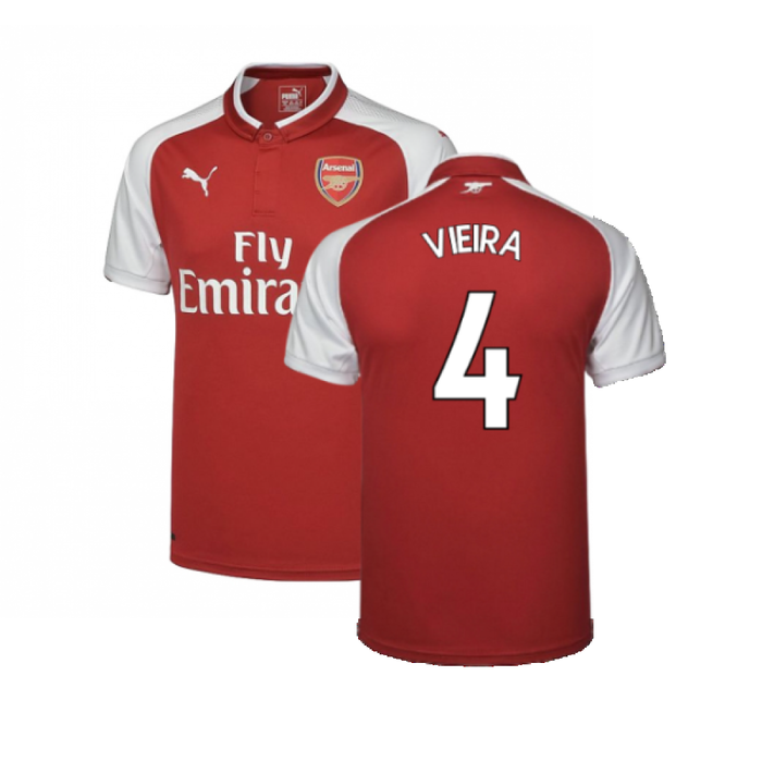 Arsenal 2017-18 Home Shirt (XL) (Very Good) (Vieira 4)