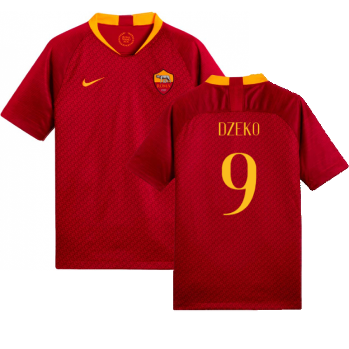 AS Roma 2018-19 Home Shirt (Mint) (Dzeko 9)