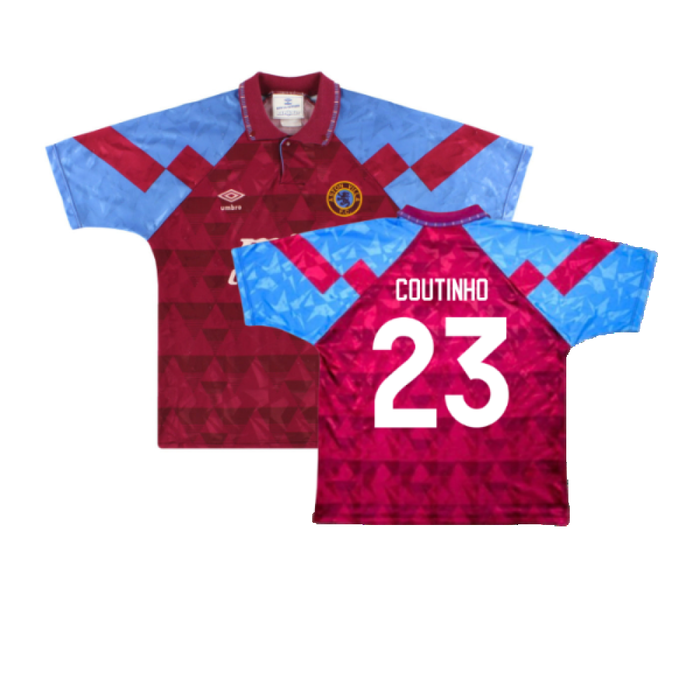 Aston Villa 1990-92 Home Shirt (XL) (Very Good) (Coutinho 23)