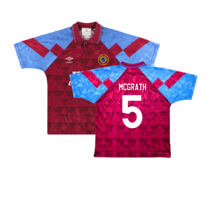 Aston Villa 1990-92 Home Shirt (XL) (Very Good) (McGrath 5)