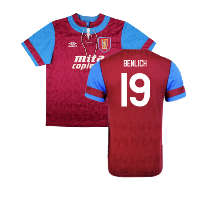 Aston Villa 1992 Home Shirt (XL) (Excellent) (Benlich 19)