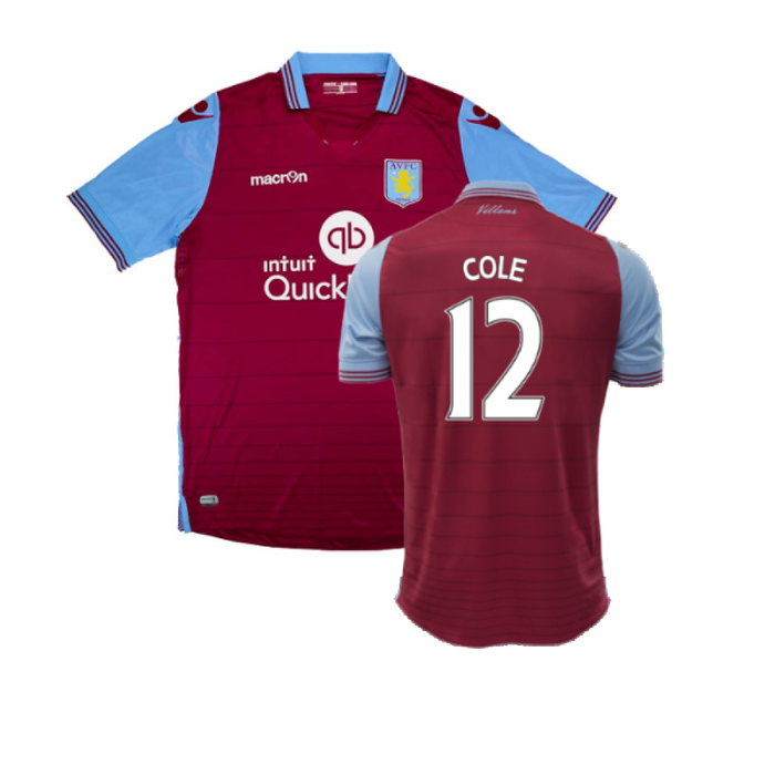 Aston Villa 2015-16 Home Shirt (XL) (Very Good) (Cole 12)