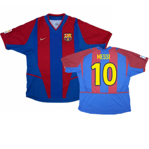 Barcelona 2002-2003 Home Shirt (XL Boys) (Good) (Messi 10)_0