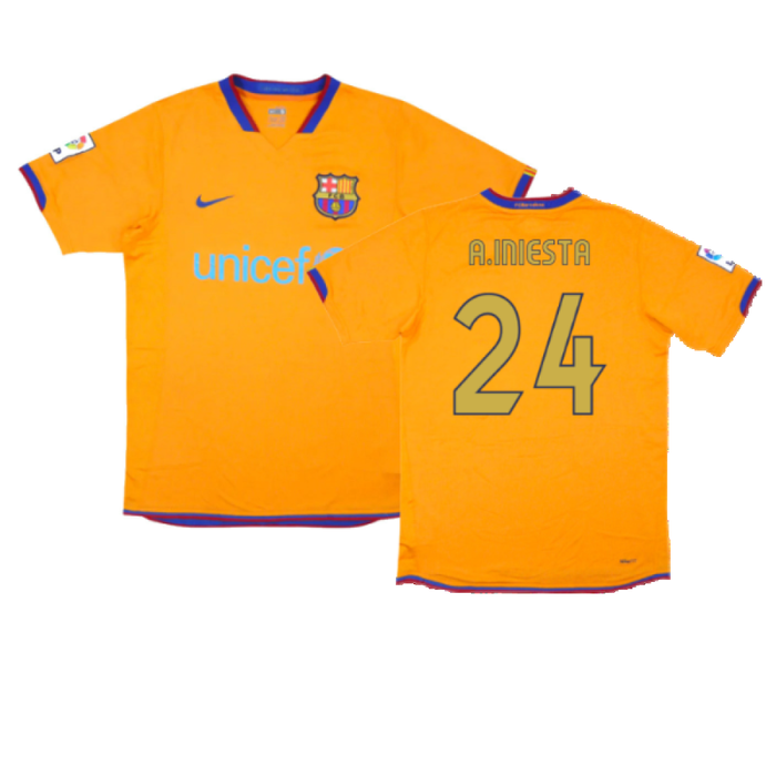 Barcelona 2006-07 Away Shirt (XL) (Good) (A.Iniesta 24)