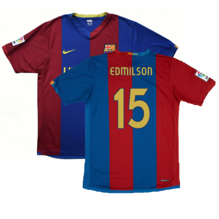 Barcelona 2006-07 Home Shirt (S) (Good) (Edmilson 15)