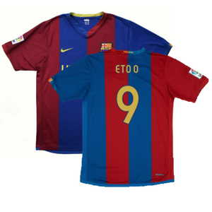 Barcelona 2006-07 Home Shirt (S) (Good) (Eto O 9)_0