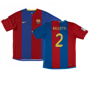 Barcelona 2006-07 Home Shirt (Sponsorless) (Excellent) (Belletti 2)_0