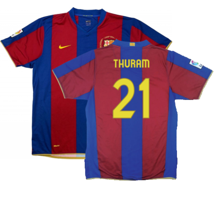 Barcelona 2007-08 Home Shirt (S) (Excellent) (Thuram 21)