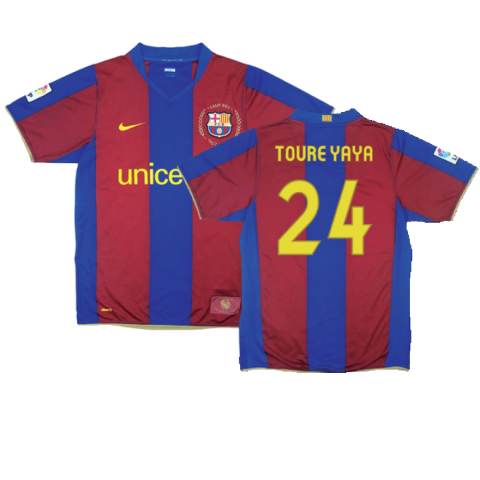 Barcelona 2007-08 Home Shirt (L) (Excellent) (Toure Yaya 24)
