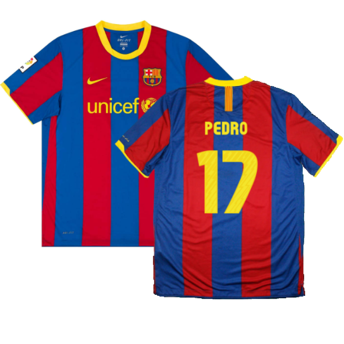 Barcelona 2010-11 Home Shirt (L) (Very Good) (Pedro 17)