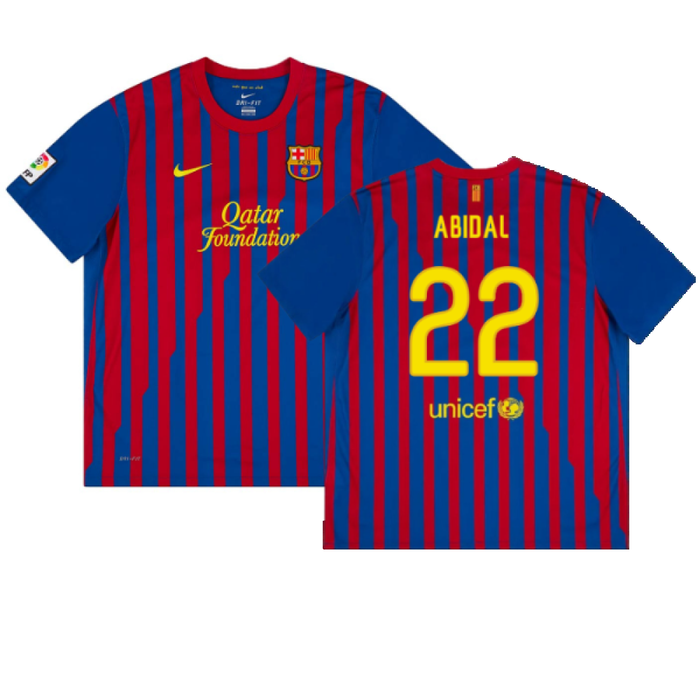 Barcelona 2011-12 Home Shirt (Excellent) (Abidal 22)