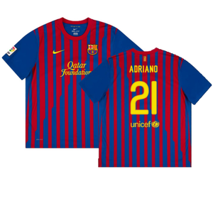 Barcelona 2011-12 Home Shirt (S) (Very Good) (Adriano 21)_0