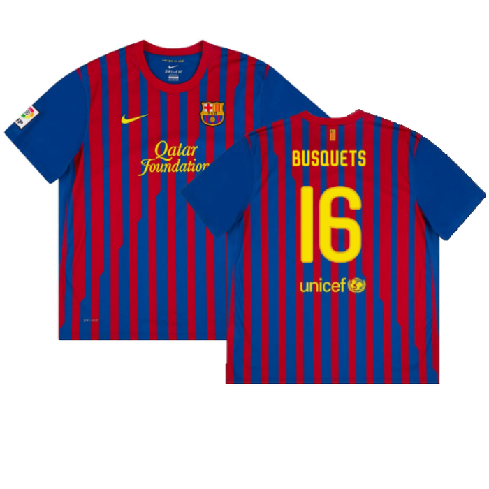 Barcelona 2011-12 Home Shirt (Excellent) (Busquets 16)