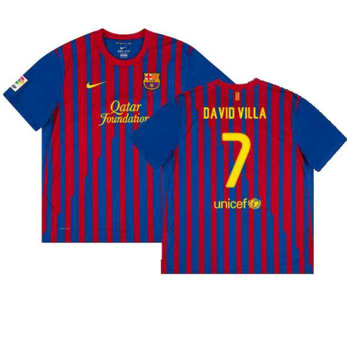 Barcelona 2011-12 Home Shirt (Excellent) (David Villa 7)