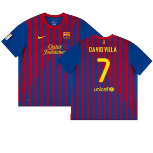 Barcelona 2011-12 Home Shirt (LB) (Good) (David Villa 7)_0