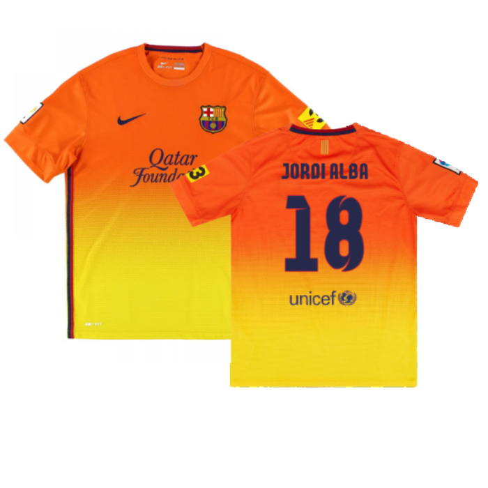 Barcelona 2012-13 Away Shirt (XL) (Very Good) (Jordi Alba 18)