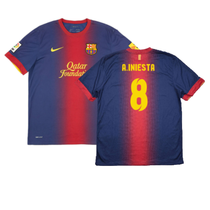 Barcelona 2012-13 Home Shirt (XL) (Excellent) (A.Iniesta 8)