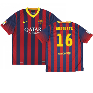 Barcelona 2013-14 Home Shirt (Very Good) (Busquets 16)_0