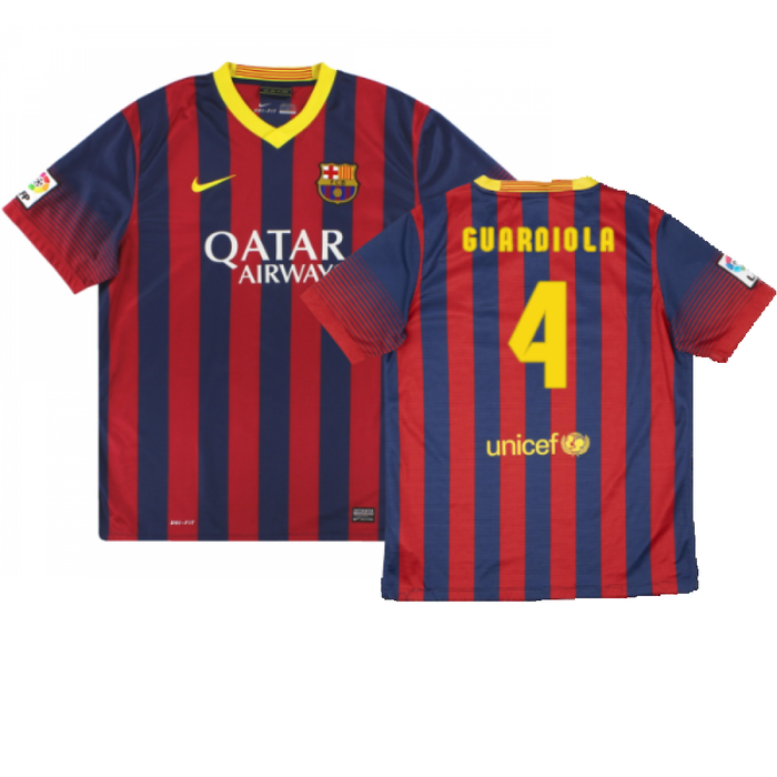 Barcelona 2013-14 Home Shirt (Very Good) (Guardiola 4)