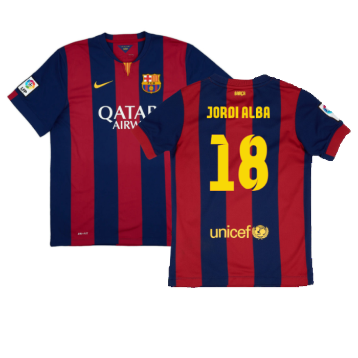 Barcelona 2014-15 home shirt (L) (Mint) (Jordi Alba 18)