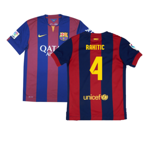 Barcelona 2014-15 Home Shirt (XL Boys) (Very Good) (Rakitic 4)_0