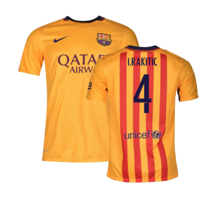 Barcelona 2015-16 Away Shirt (XLB) (Excellent) (I.Rakitic 4)