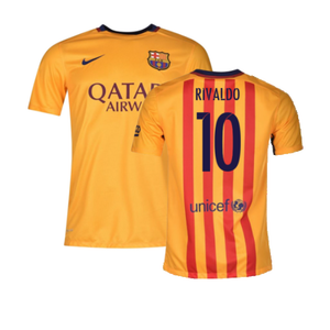 Barcelona 2015-16 Away Shirt (XLB) (Excellent) (Rivaldo 10)_0