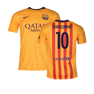 Barcelona 2015-16 Away Shirt (2XL) (Mint) (Ronaldinho 10)_0