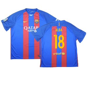 Barcelona 2016-17 Home Shirt (S) (Very Good) (Alba 18)_0