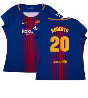 Barcelona 2017-18 Home Shirt (Womens) (XL) (Mint) (Roberto 20)_0