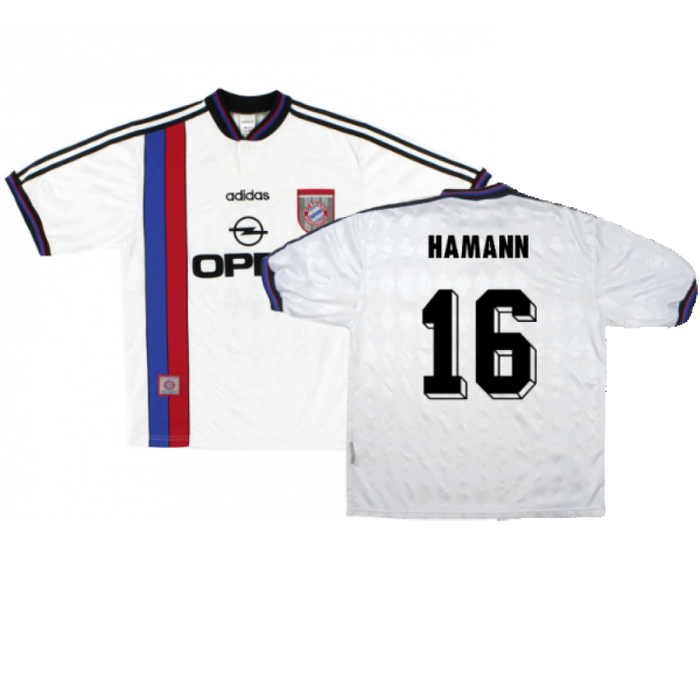 Bayern Munich 1996-98 Away Shirt (L) Strunz #8 (Fair) (Hamann 16)