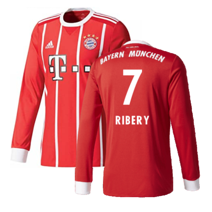 Bayern Munich 2017-18 Home Long Sleeve Shirt (XL) (Excellent) (Ribery 7)